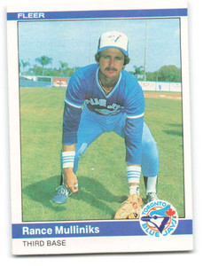 1984 Fleer #165 Rance Mulliniks VG Toronto Blue Jays 