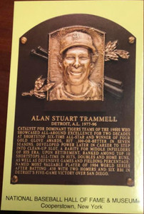 Alan Trammell Stamped and Canceled Hall of Fame Gold Plaque Postcard