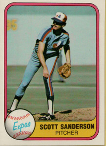 1981 Fleer #166 Scott Sanderson VG Montreal Expos 