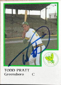 Todd Pratt Autographed 1986 Greensboro Hornets Pro Cards #17