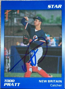 Todd Pratt Autographed 1990 New Britain Red Sox Star Platinum #15