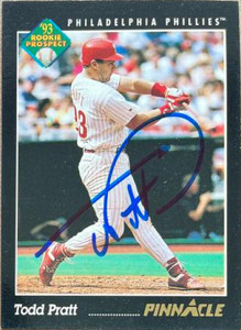 Todd Pratt Autographed 1993 Pinnacle #598 Rookie Card 