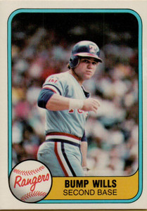 1981 Fleer #628 Bump Wills VG Texas Rangers 