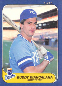 1986 Fleer #3 Buddy Biancalana VG Kansas City Royals 