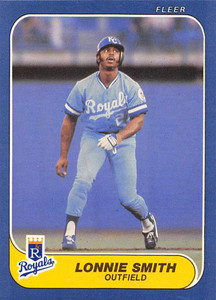 1986 Fleer #21 Lonnie Smith VG Kansas City Royals 