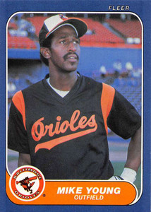 1986 Fleer #291 Mike Young VG Baltimore Orioles 