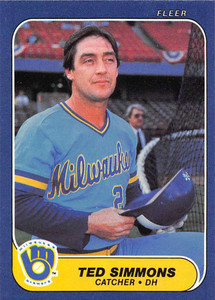 1986 Fleer #503 Ted Simmons VG Milwaukee Brewers 
