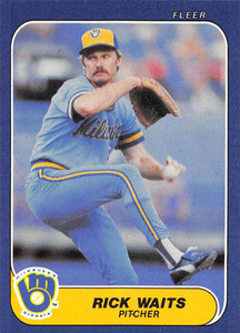 1986 Fleer #505 Rick Waits VG Milwaukee Brewers 