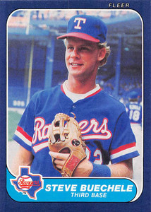 1990 Donruss Baseball Card Steve Buechele Texas Rangers #107