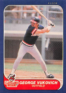 1986 Fleer #598 George Vukovich VG Cleveland Indians 