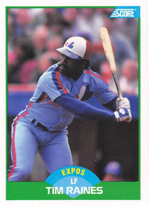1989 Score #40 Tim Raines VG Montreal Expos 