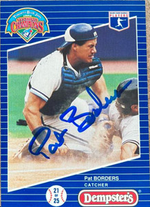 Pat Borders Autographed 1993 Dempster's Toronto Blue Jays #21