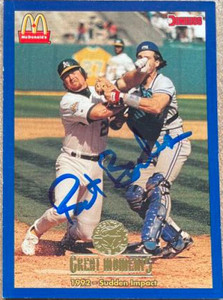 Pat Borders Autographed 1993 Donruss McDonald's Toronto Blue Jays Great Moments #11 1992-Sudden Impact  Pat Borders Autographed 1993 Donruss McDonald's Toronto Blue Jays Great Moments #11 1992-Sudden Impact