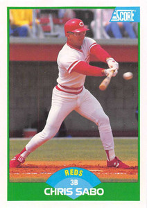 1989 Score #104 Chris Sabo VG Cincinnati Reds 