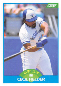 1989 Score #120 Cecil Fielder UER VG Toronto Blue Jays 