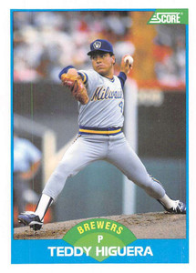 1989 Score #132 Teddy Higuera VG Milwaukee Brewers 