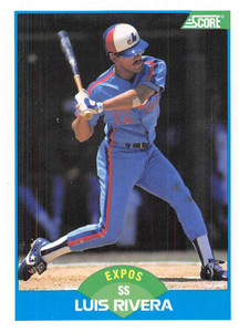 1989 Score #169 Luis Rivera VG Montreal Expos 