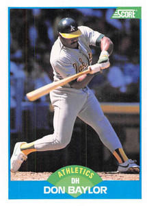 1989 Score #205 Don Baylor VG Oakland Athletics 