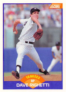 1989 Score #225 Dave Righetti VG New York Yankees 