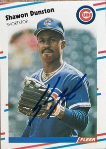 Shawon Dunston Autographed 1988 Fleer #419