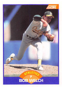 1989 Score #308 Bob Welch VG Oakland Athletics 