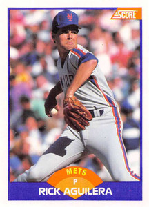 1989 Score #327 Rick Aguilera VG New York Mets 