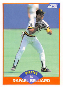 1989 Score #379 Rafael Belliard VG Pittsburgh Pirates 