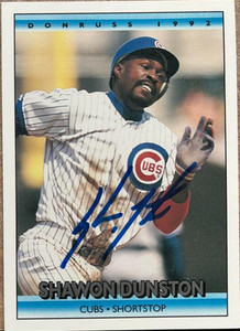 Shawon Dunston Autographed 1992 Donruss #613