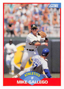 1989 Score #537 Mike Gallego VG Oakland Athletics 