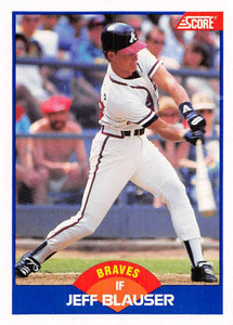 1989 Score #589 Jeff Blauser VG Atlanta Braves 