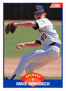 1989 Score #596 Mike Birkbeck VG Milwaukee Brewers 