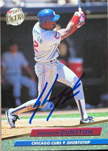 Shawon Dunston Autographed 1992 Fleer Ultra #174
