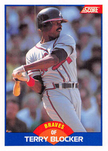 1989 Score #605 Terry Blocker VG RC Rookie Atlanta Braves 