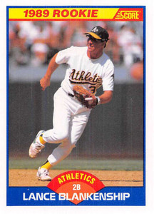 1989 Score #641 Lance Blankenship VG RC Rookie Oakland Athletics 