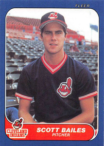 1986 Fleer Update #U-6 Scott Bailes VG RC Rookie Cleveland Indians 