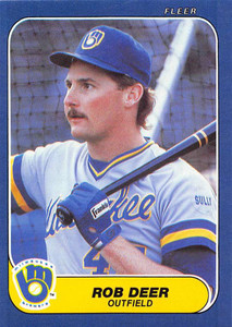 1986 Fleer Update #U-33 Rob Deer VG Milwaukee Brewers 