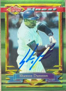 Shawon Dunston Autographed 1994 Topps Finest #368