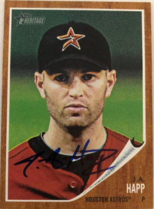 JA Happ Autographed 2011 Topps Heritage #177