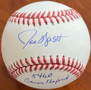 Joe West Autographed ROMLB Baseball Inscribed 5460 Games Umpired 