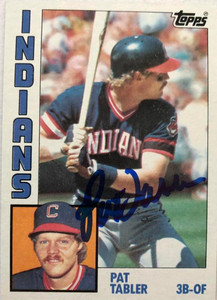 Pat Tabler Autographed 1984 Topps #329 Cleveland Indians Card