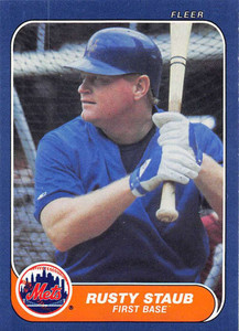 1986 Fleer #95 Rusty Staub VG New York Mets 