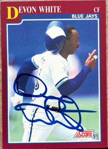 Devon White Autographed 1991 Score Rookie/Traded #48T