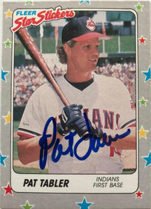 Pat Tabler Autographed 1988 Fleer Star Stickers #22