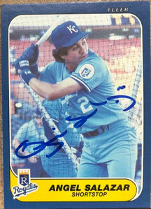 Argenis Salazar Autographed 1986 Fleer Update #U-100 Kansas City Royals Card