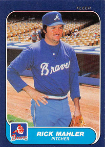 1986 Fleer #521 Rick Mahler VG Atlanta Braves 