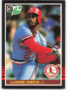 Lonnie Smith Signed 1985 Leaf Baseball Card - St Louis Cardinals