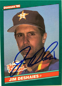 Jim Deshaies Autographed 1986 Donruss The Rookies #34