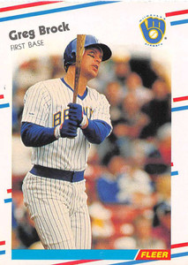 1988 Fleer #158 Greg Brock VG Milwaukee Brewers 