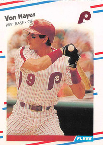 Von Hayes Signed 1985 Leaf Baseball Card - Philadelphia Phillies