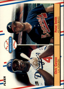 1988 Fleer #647 Chris Gwynn/Pete Smith Prospects VG RC Rookie Los Angeles Dodgers/Atlanta Braves 